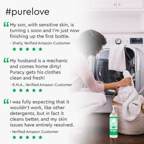 Customer testimonial for Puracy Laundry Detergent