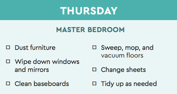 house cleaning schedule